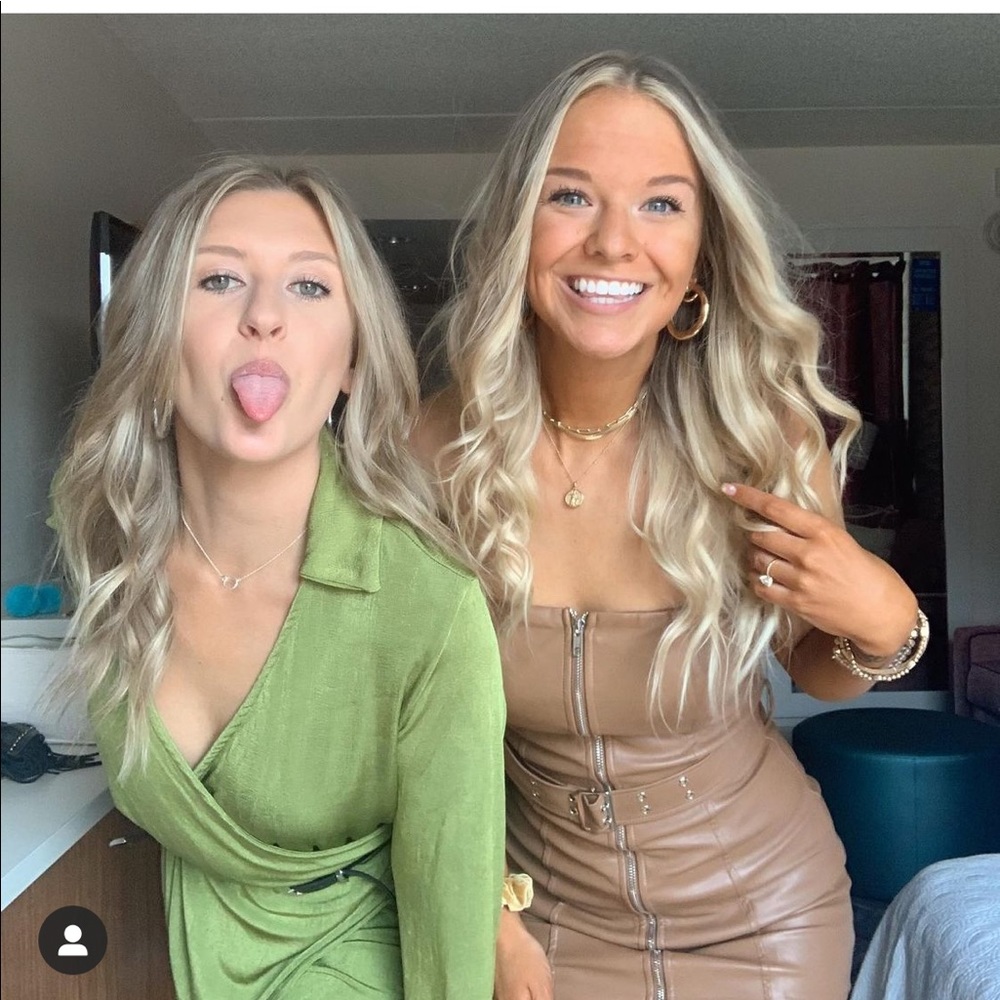 Fashion Nova faux leather belted mini dress